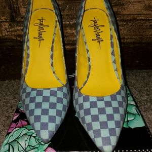 Taylor Says Yes Stiletto Heels Blue Checks